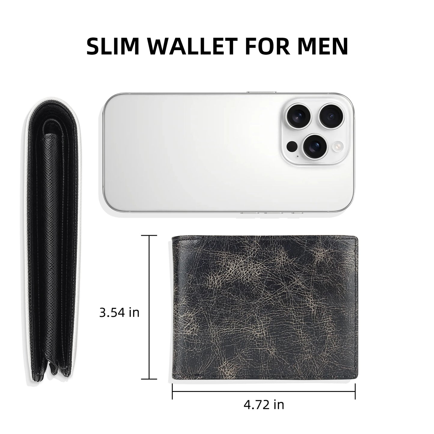 Men's slim wallet credit card ID holder casual men's leather short multi-card wallet business men's wallet