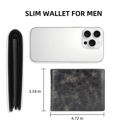 Men's slim wallet credit card ID holder casual men's leather short multi-card wallet business men's wallet