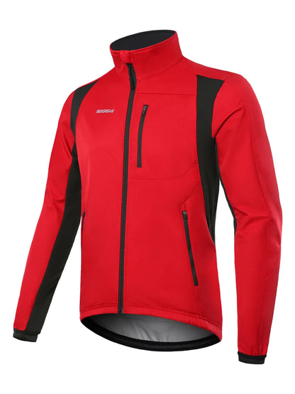 BERGRISAR Men's Winter Cycling Jacket Softshell Windproof Thermal Fleece Bike Jacket Running Jacket Windbreaker BGA025