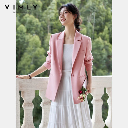 Blazer Woman Long Sleeve Notched Casual Suit Jacket Femmes 2026 Spring Fall Office Wear Loose Button Ladies Blazers A1062