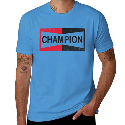 Spark Plug Retro Distressed Emblem - Cl T-Shirt Short sleeve tee new edition slim fit t shirts for men