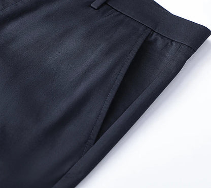 Mulberry Silk Pants Men's Summer Thin Breathable Business Casual Loose Trousers Straight Non-iron Solid Color Plus Size 3colors