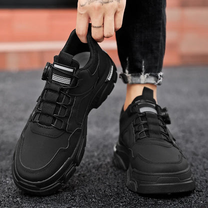 Men's boots autumn and winter new rotating shoelaces fashion casual boots youth outdoor boots anti slip soft sole workwear boots