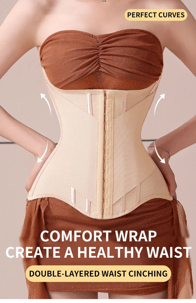 U-shaped Waist Trainer Corset Women Buttoned Shapers Breast Lifted Waist Trainer Steel Bone Slimming Womens Body Shapewear