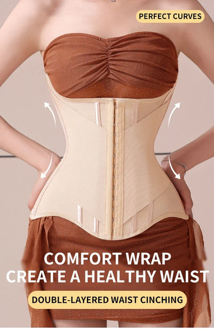 U-shaped Waist Trainer Corset Women Buttoned Shapers Breast Lifted Waist Trainer Steel Bone Slimming Womens Body Shapewear