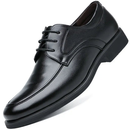 Office Men's Leather Derby Shoes Flat Black Male Casual Shoe Lace Up New in Promotion Adults Fashion 2025 Classic Original Trend