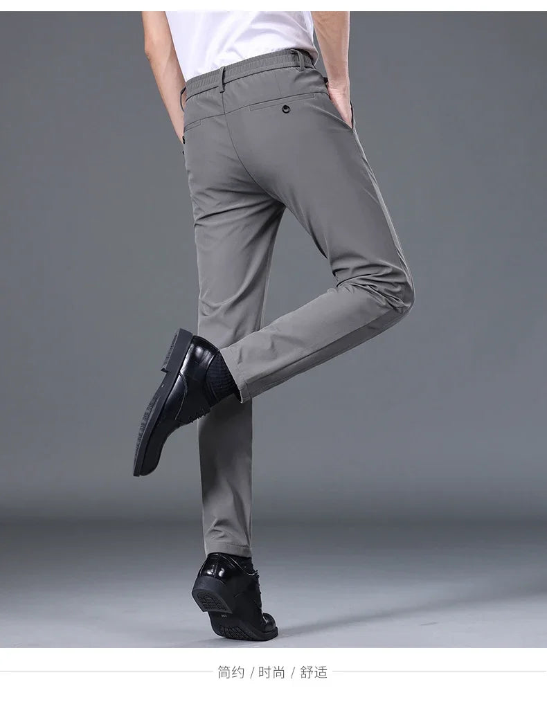 2025 Spring Summer Ultra-thin Men's Stretch Slim Straight Casual Pants High Quality Fashion Breathable Golf Sports Trousers