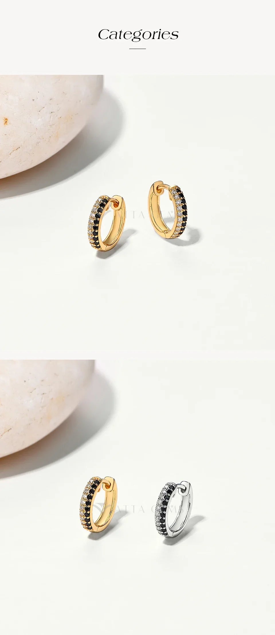 Black and White Moissanite Diamond Earrings  S925 Sterling Silver Gold Plated For Women Birthday Gifts Fine Jewelry New