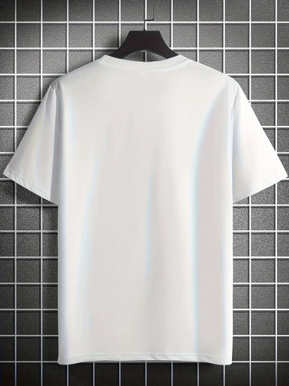 Men's summer 100% pure cotton fashionable casual loose sports Brooklyn pattern printed round neck short sleeved T-shirt top