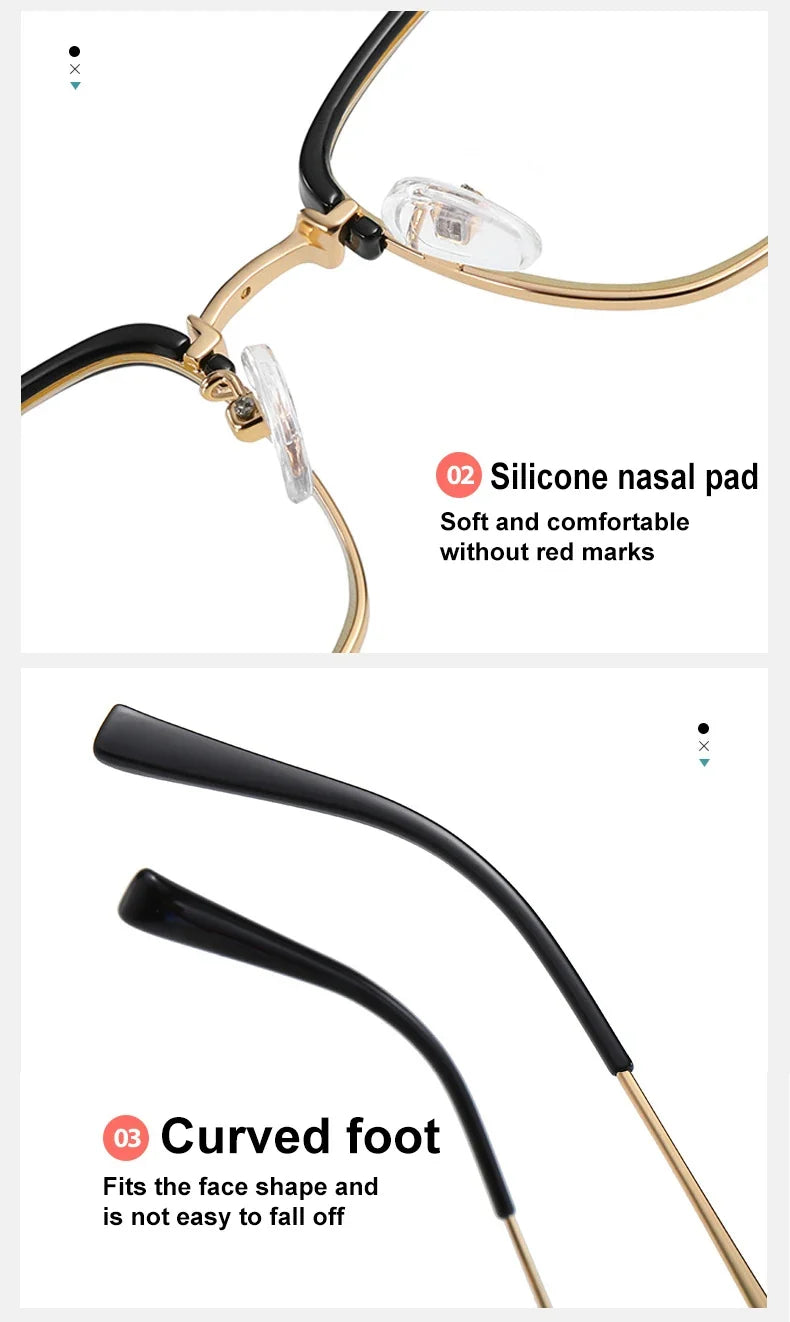 Classic Men's Square Frames Personalized Business Blue Light Blocking Can Be Customized Reading Glasses Myopic K002