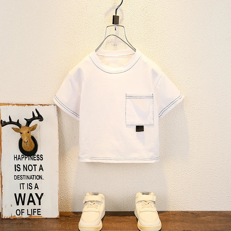 Fashion Baby Boys T-Shirt + Denim Shorts Sets 0-6 Years Old Summer Little Children's Girls Clothing Suits
