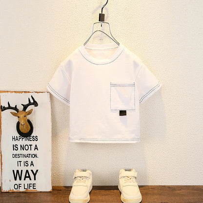 Fashion Baby Boys T-Shirt + Denim Shorts Sets 0-6 Years Old Summer Little Children's Girls Clothing Suits