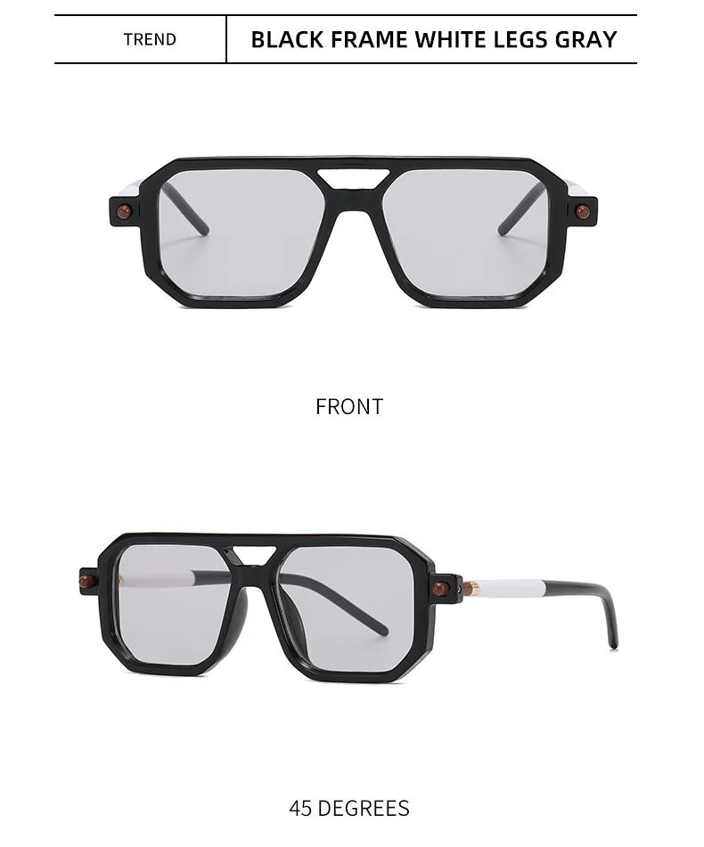 2022 Square Sunglasses For Men Fashion Glasses Luxury Retro Blue Light Blocking Shades Vasos Decorativos Oculos De Sol Masculino