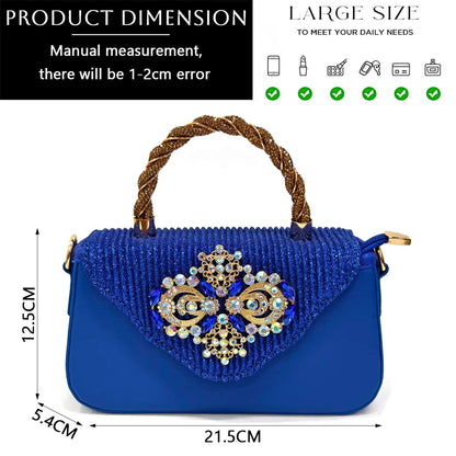 Italian Shoes and Bags Matching Set 2024 Nigeria Elegance Party Rhinestone Pointed Toe Women's Shoes High Heel