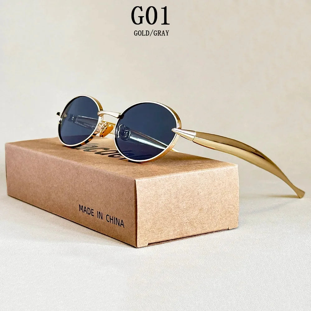 Oval Sunglasses Women Trendy 2025 Luxury Vintage Sunglass Fashion Glasses Dropshipping Lentes De Sol Mujer Lunette Soleil Femme