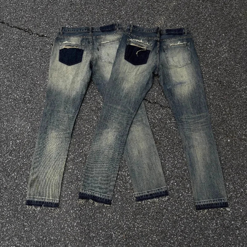 Brand New Undercover Washed Thunderbolt Fit Straight PANT Jeans Cotton Denim Pants Comfort Casual Jeans Size 1 2 3 #E137