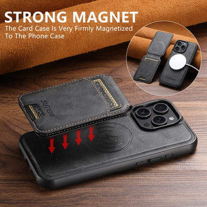 Wireless Charging Magnet PU Leather Phone Case Card Holder Stand For iPhone 17 Pro Max 16 Plus 15 Pro 13 12