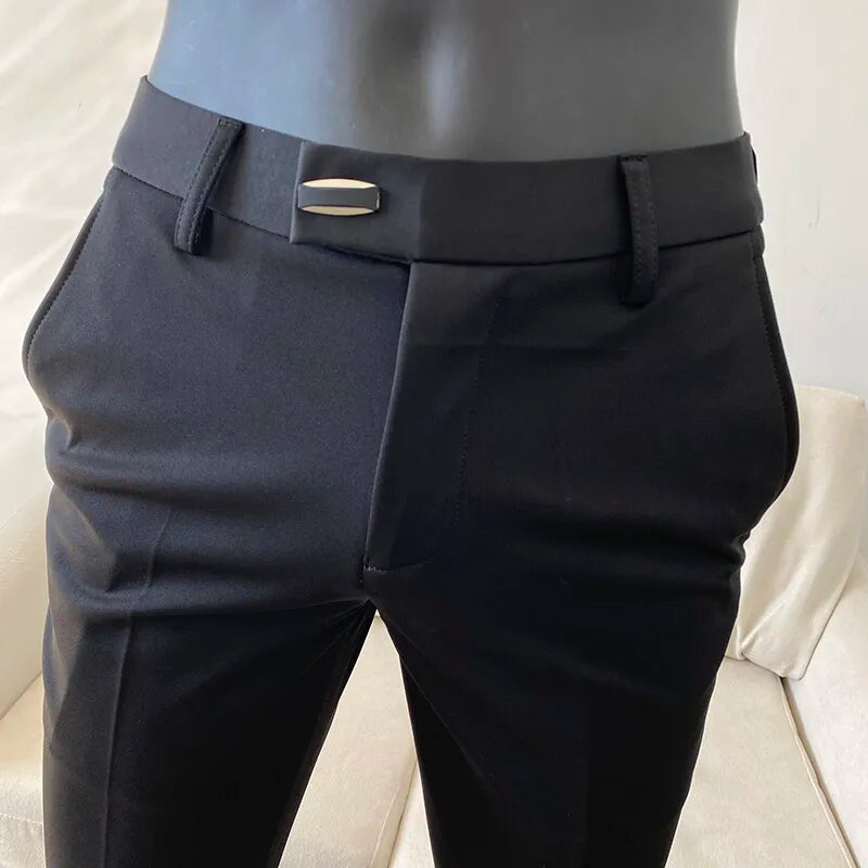 High Quality Men's Suit Pants 2025 Spring New Men Formal Business Office Social Dress Pants Slim Fit Casual Wedding Trousers