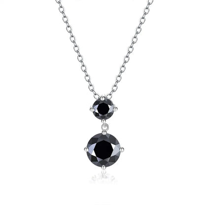 2stones Moissanite Pendant Necklaces for Women 2.5carat Round Brilliant Cut Diamond Stacking Neck Chain 925 Silver Fine Jewelry