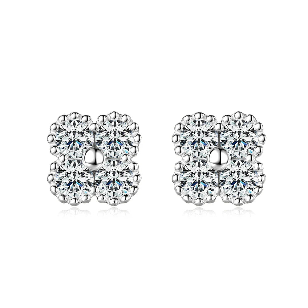 3mm Four Leaf Clover Moissanite Bracelet Necklace for Women D VVS 925 Sterling Silver Lab Diamond Hand Neck Chain Jewelry