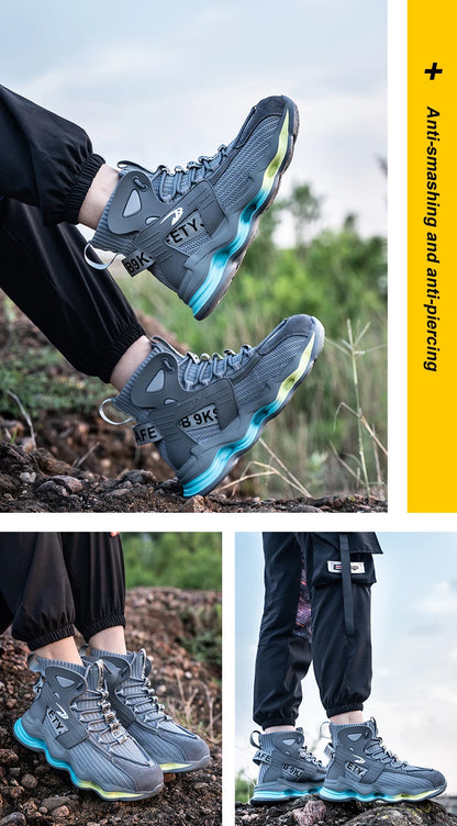 European Plus Size 50 Newest Design Men Wrok Safety Boots Anti-smash Steel Toe Cap Indestructible Construction Industry Shoes