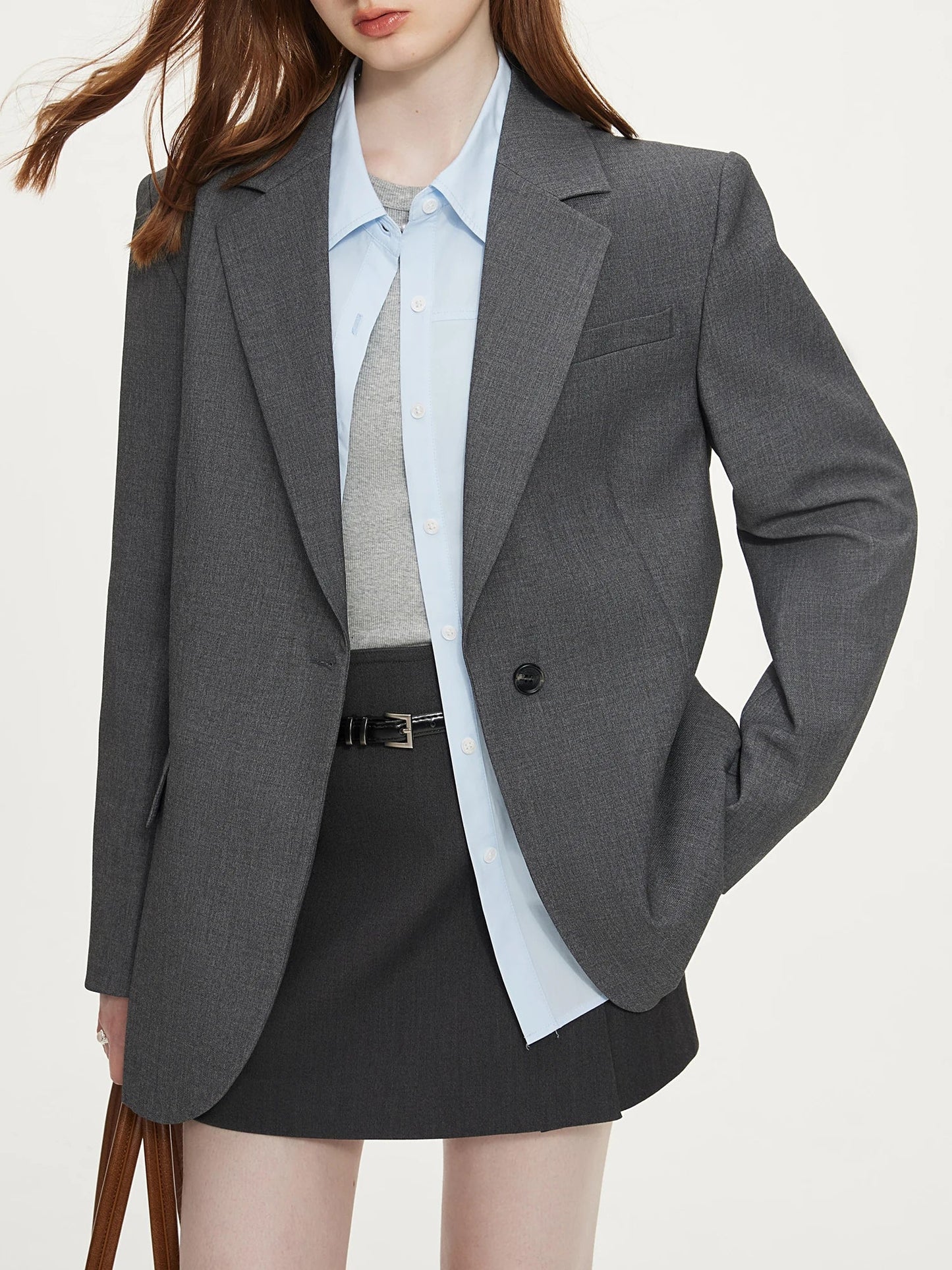 Office Lady Minimalist One Button Temperament Suit Jacket for Women in Autumn 2024 New Style Women Casual Blazer 24FS13165