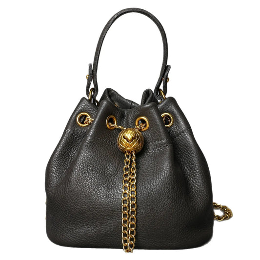 New Vintage Fashion Chain Bag Genuine Leather Multi-Way Bucket Bag for Women Compact Stylish Crossbody Purse