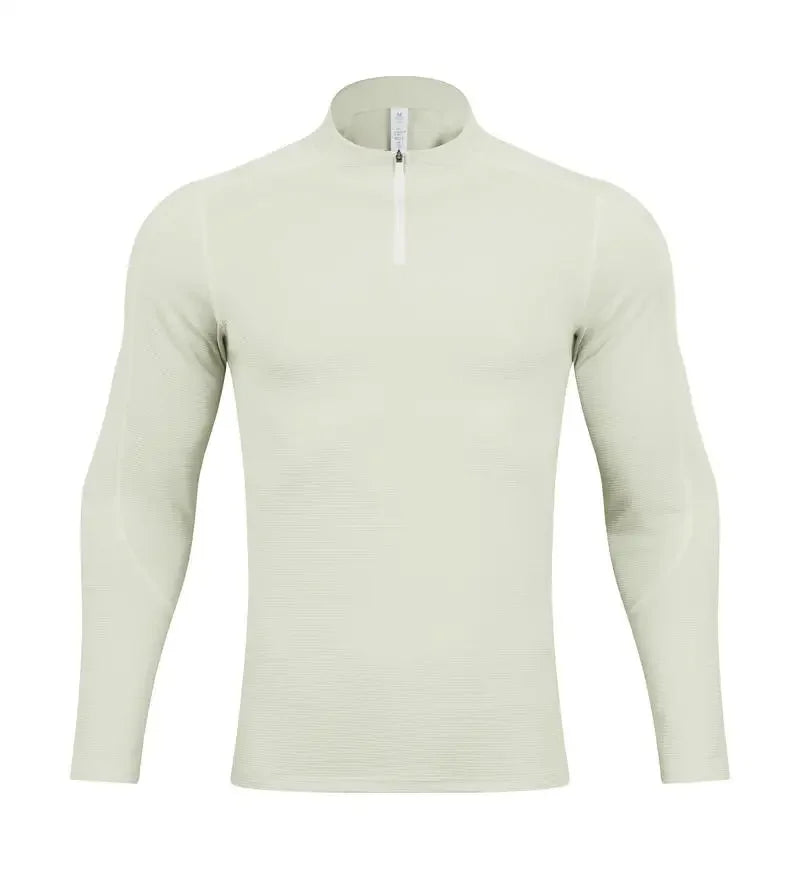 Autumn Sports Fitness Top Men Running Training Long-sleeved T-shirts Sweaters Stand-up Collar Quick-drying Breathable Clothes