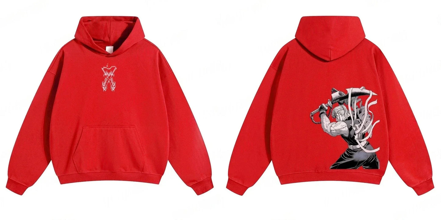 Demon Slayer: Kimetsu no Yaiba Men Hoodie Sweatshirt Tengen Uzui Anime Spring Autumn Boy Long-sleeved Parent-child Outfit