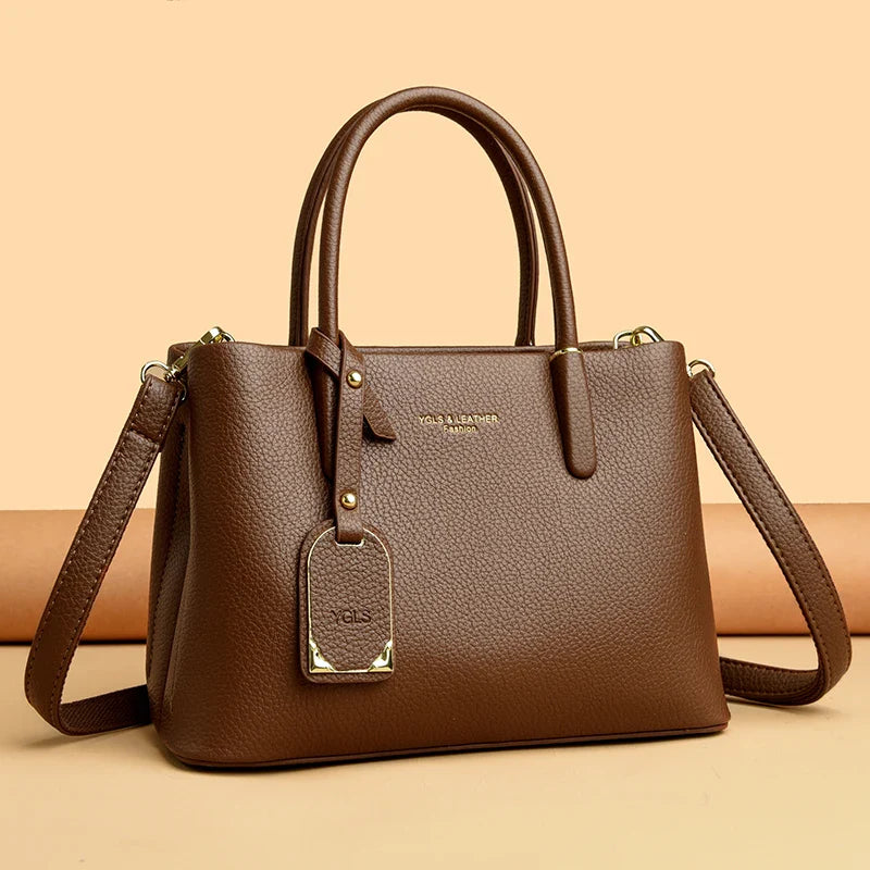 Solid Color pu leather Zipper Sweet Ladies Tote Bags on Sale 2025 High Quality Large Capacity Concise Shoulder Bags for Women