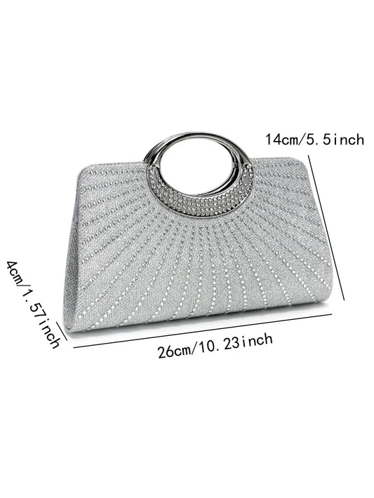 Party Wedding Bridal Handbags Bucket Design Rhinestones Glitter Evening Clutch Bags Cover Open Banquet Purse