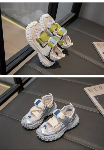Children Sports Sandals 2024 Summer New Girls Mesh Running Shoes Kids Fashion Versatile Princess Sports Shoes Wear-resistant