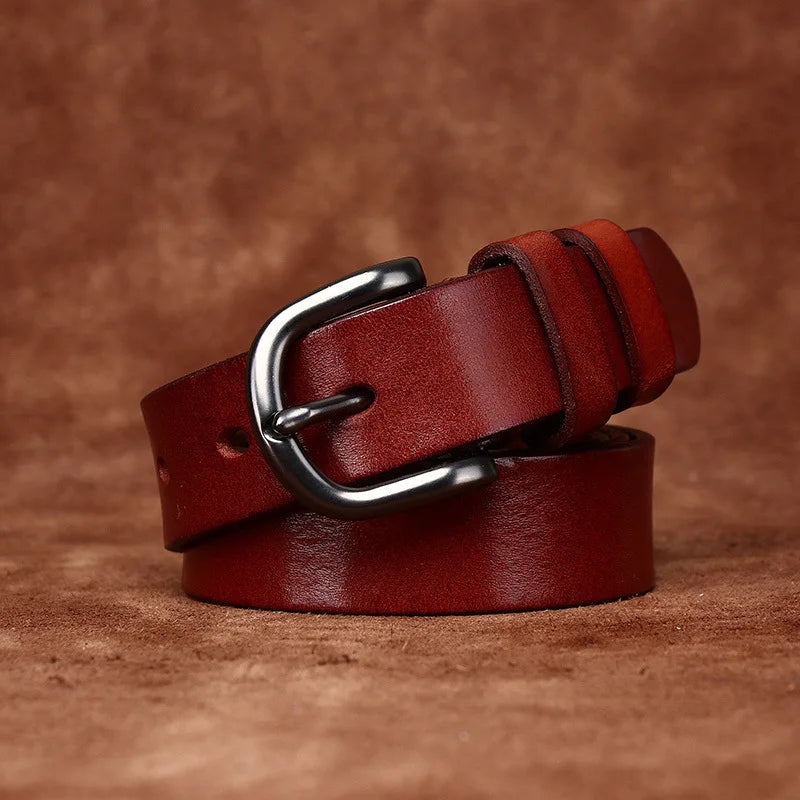2.8CM Pure Cowhide Genuine Leather for Men's Women High Quality Jeans Needle Buckle Belts Cowboy Fashion Designer Matching Belt