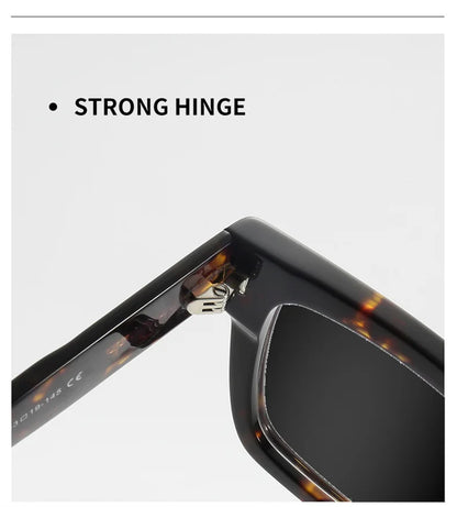 High Quality Thick Framed Acetate Fiber Myopia Sunglasses for Men and Women Luxury Square Design Driving and Fishing Sun Glasses