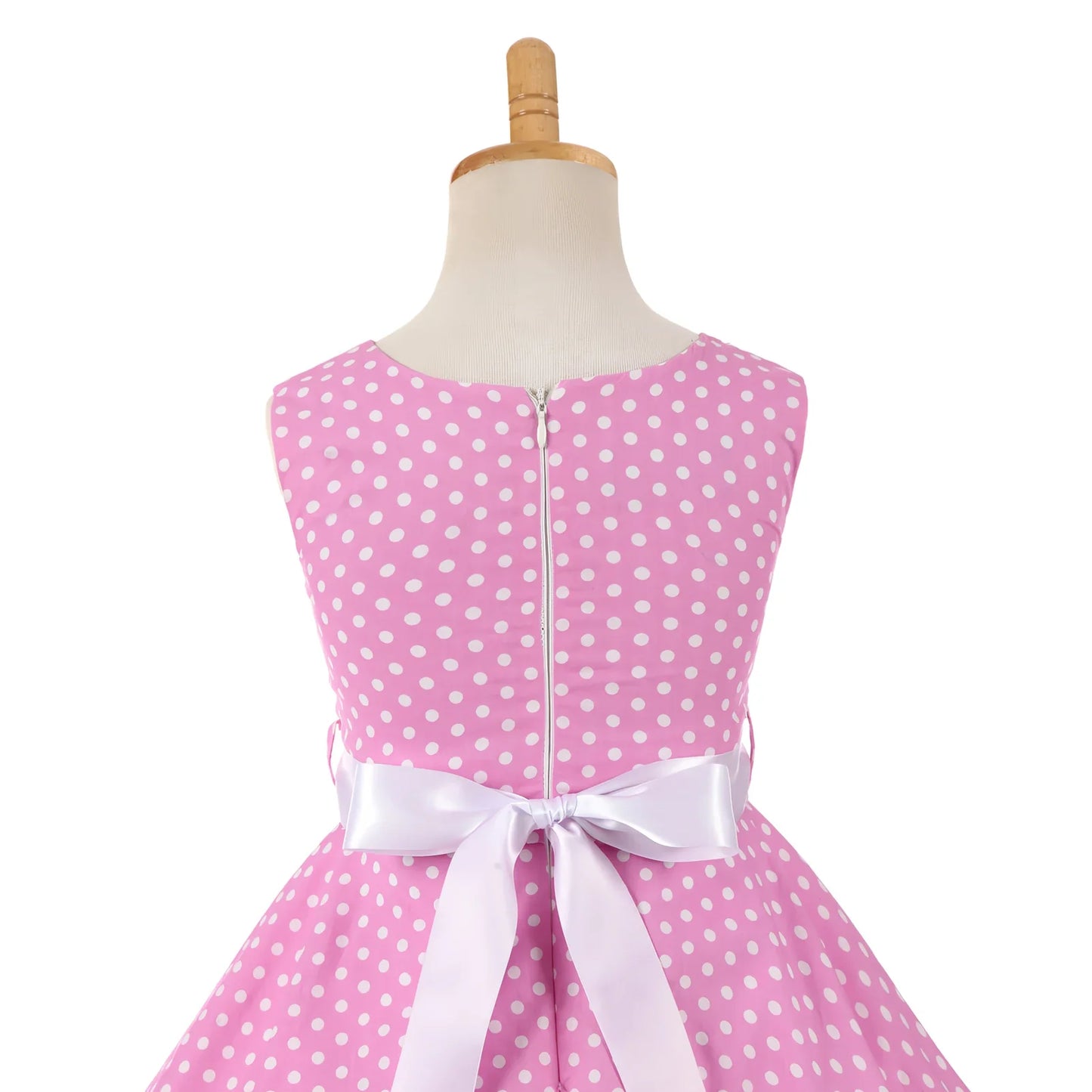 Girl's Retro Dress,Summer Princess Sleeveless Polka Dots Cotton Lightthin Romantic Floral 50s Vintage Dress Party Wedding Daliy