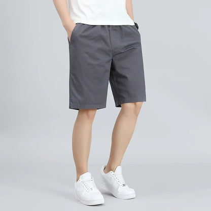 Men's Lightweight Cotton Summer Casual Shorts Loose Wide-Leg Fitness Exercise Work Shorts Comfortable Breathable