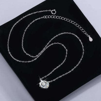 East West Oval Cut Moissanite Pendant Necklace for Women 1/2carat Solitaire Diamond Neck Chain 925 Sterling Silver Fine Jewelry