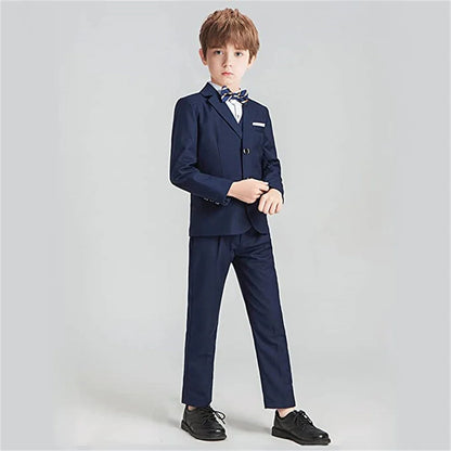 Brand Selection Black Suit Set for Kids 3-14 Yrs, Three Pieces Boys Formal Suits Set for Wedding, Communion Back to School Suit