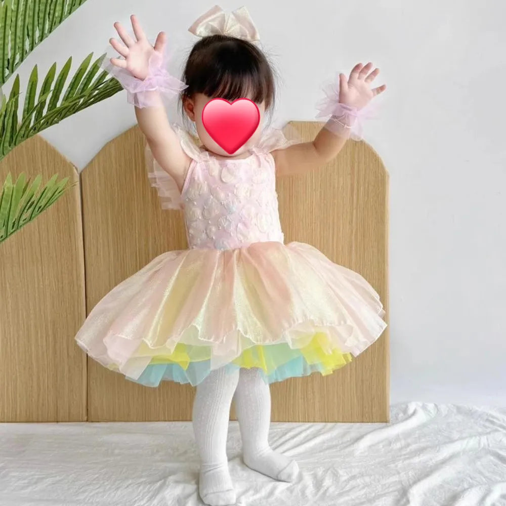 Children's Day Dance Dress Girl Ballet Princess Summer Dresses Girls Ballet Sequins Outfit Kids Clothes Vestidos Birthday Gift