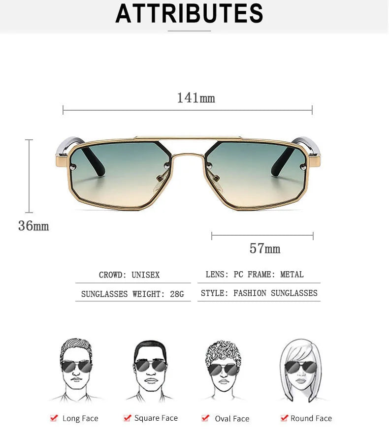 Fashion Punk Sunglasses Women Trendy Luxury Vacation Steampunk Sunglasses For Men Retro Glasses Gafas De Sol Hombre Zonnebril