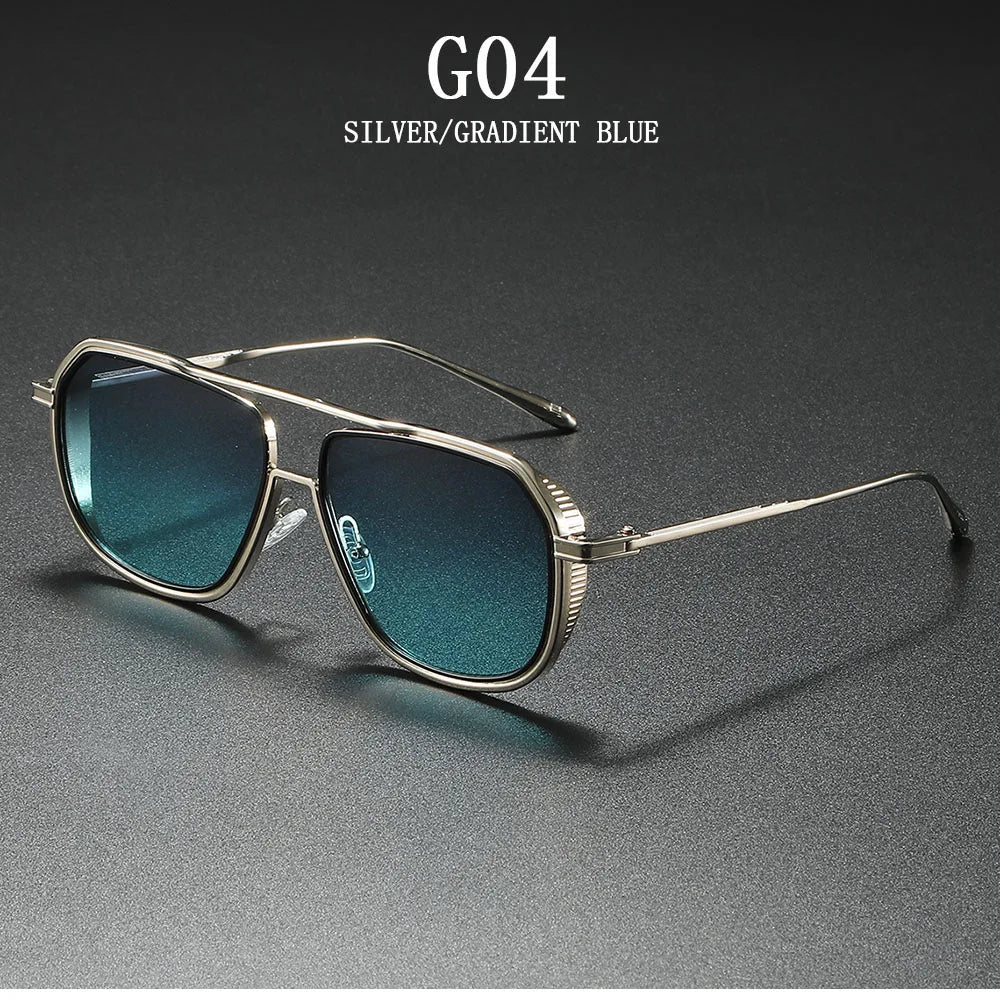 Fashion Sunglass Men Vintage Sunscreen Oversized Sunglasses Women Trendy Metal Glasses Gafas De Sol Hombre Lunette Soleil Femme