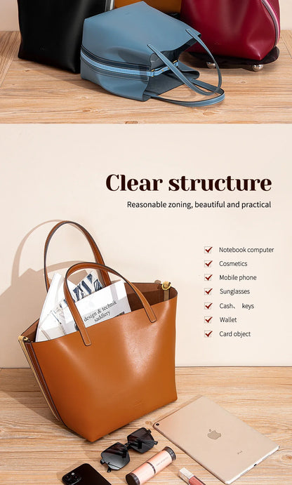 Autumn and Winter Classic Solid Color Retro Handbag, Women's New Large Capacity Tote Bag
