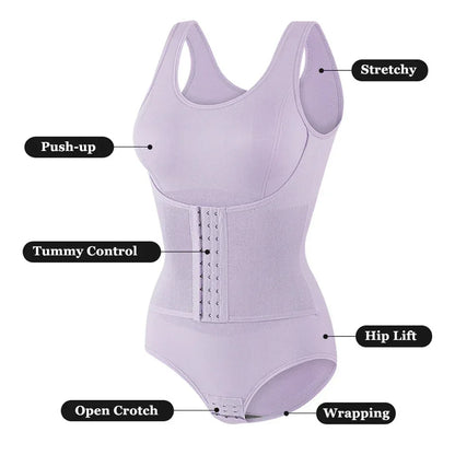 2026 New Bodysuit Shapewear with Zipper Belt Women Tummy Control Fajas Body Shaper Waist Trainer Slimming Cincher Corset Tops
