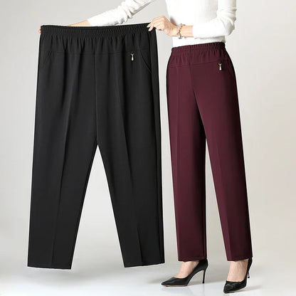 2025 Autumn Fashion Pants Brand Elastic Waist Size Women's Plus Size Thin Pants Casual Office Outdoor Pants