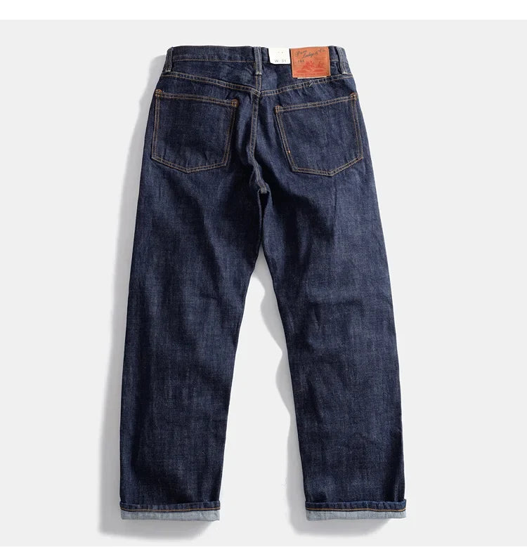 16oz Heavyweight Red Selvedge Denim Jeans for Men High Quality Loose Straight Pants One Wash Autumn Casual 100% Cotton Y2K