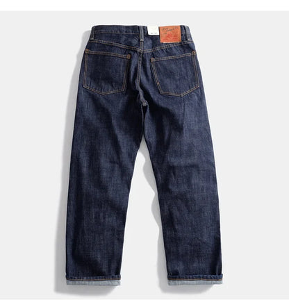 16oz Heavyweight Red Selvedge Denim Jeans for Men High Quality Loose Straight Pants One Wash Autumn Casual 100% Cotton Y2K
