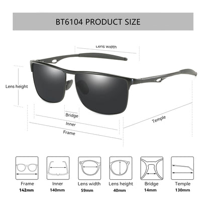 Aluminum Sports Polarized Sunglasses For Men Women Mirrored UV400 Anti-Glare Driving Sun Glases