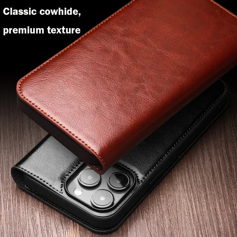 Luxury Thin Case for iPhone15 14 13 12 11 Pro Max Mini Genuine Leather Fashion Cover for XR XS Max 7 8 14 Plus Card Slot