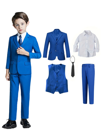 Back-to-school Season Boys Suit 5 Piece Jacket Vest Trousers Shirt Tie random Children's Suits Wedding Performance Formal