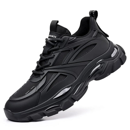Four Seasons Thick and height-increasing sports shoes, men's genuine leather mesh casual men's shoes, trendy shoes